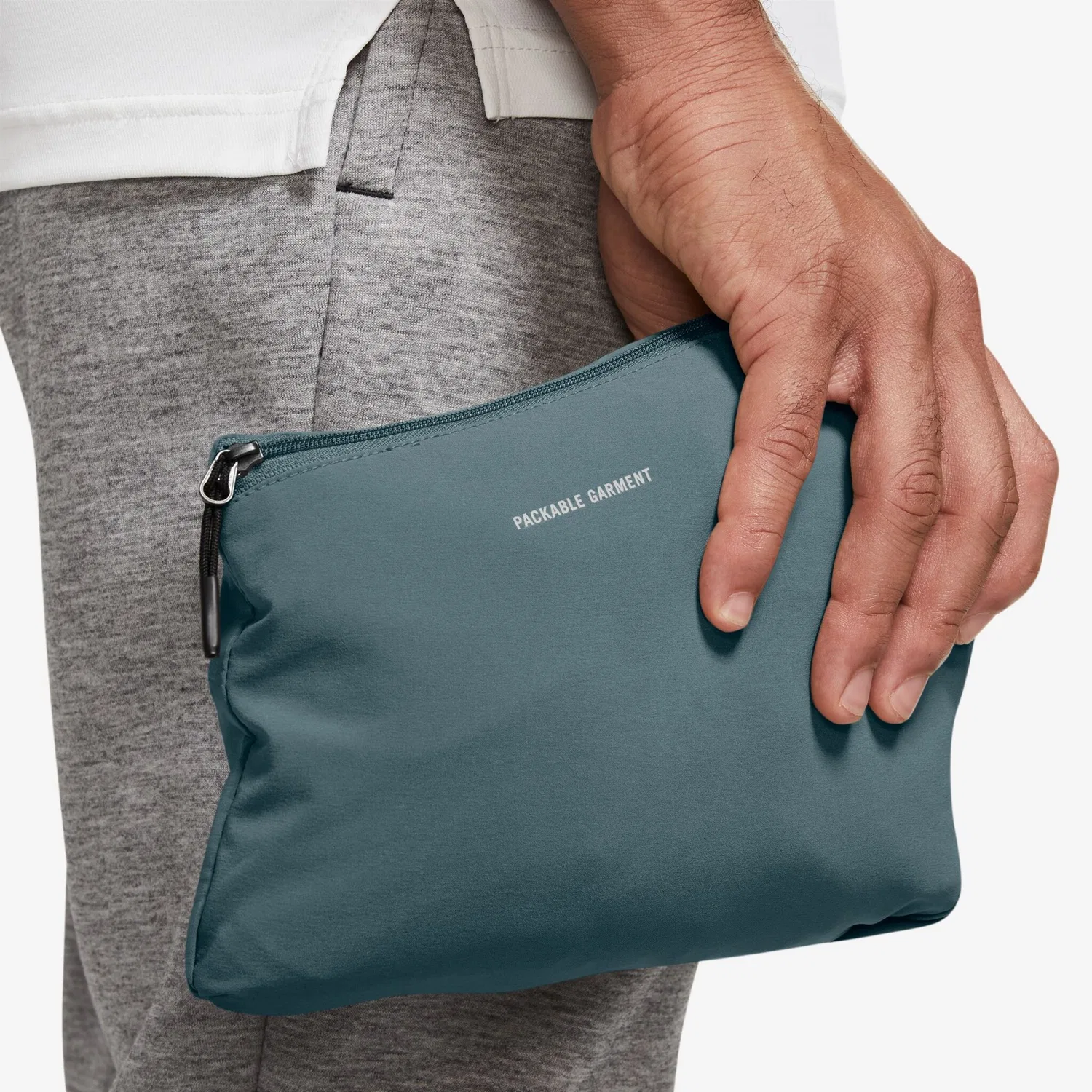 Мужская тренировочная куртка с водонепроницаемым покрытием Nike, Mineral Slate/Black — фото 3