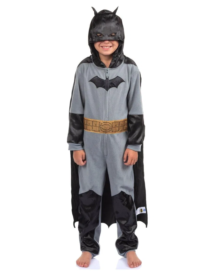 Детский пижамный комбинезон с капюшоном и маской Batman, Black