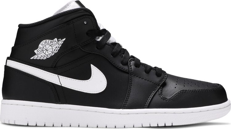 

Кроссовки Air Jordan 1 Retro Mid Black White, черный