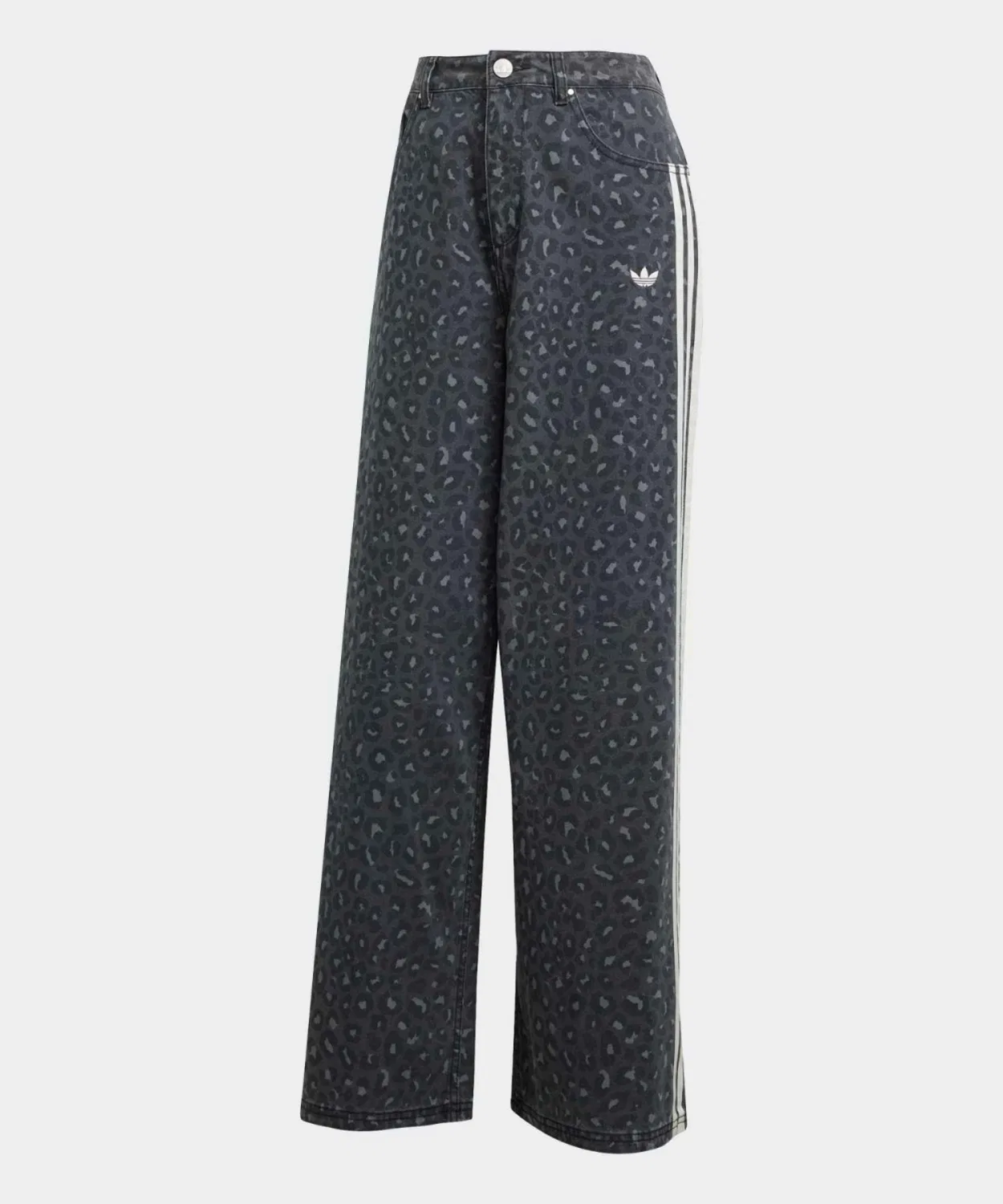 Женские джинсовые брюки свободного кроя с анималистичным принтом Adidas Originals, Grey — фото 4