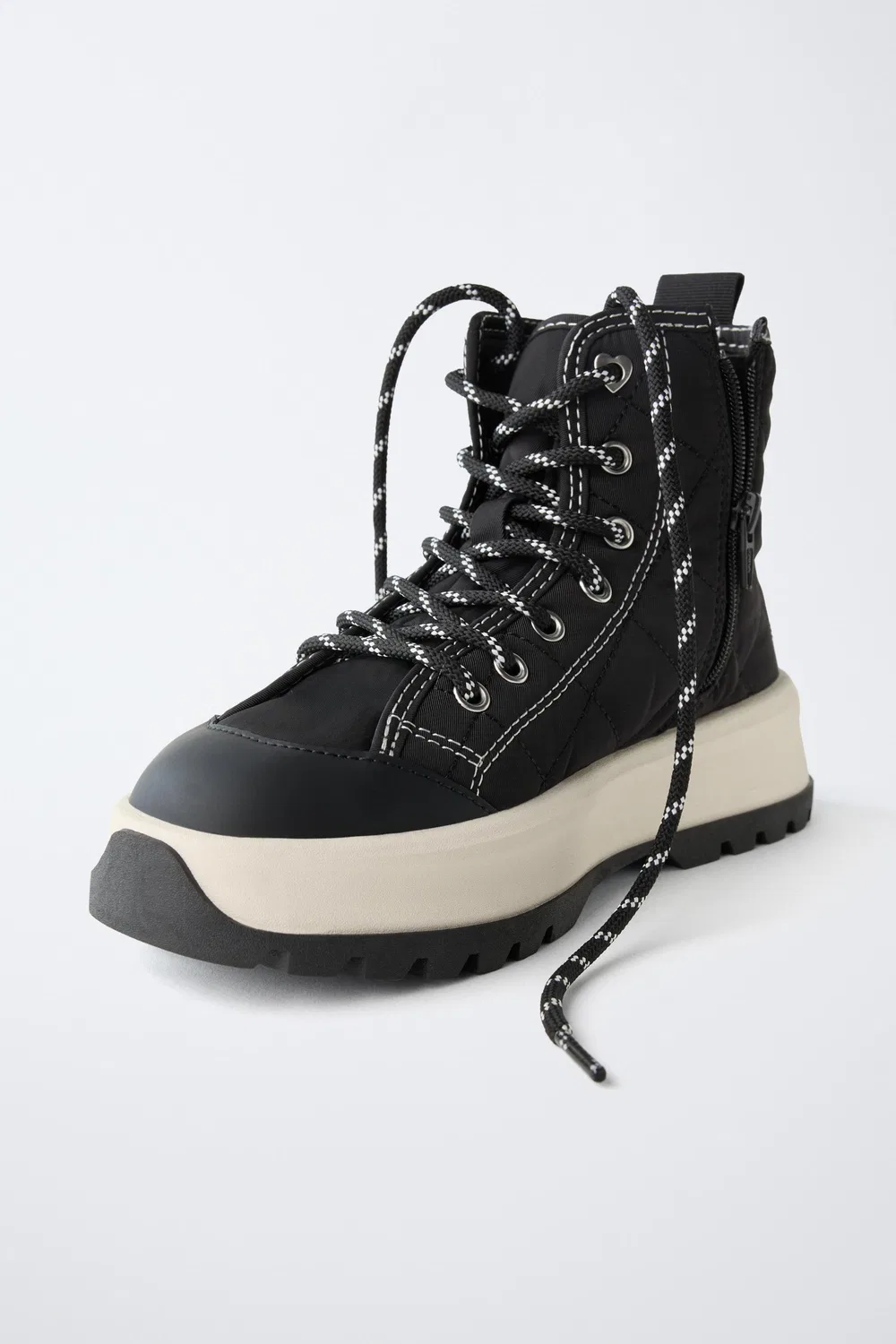 Стеганые высокие кроссовки ZARA, Black — фото 3