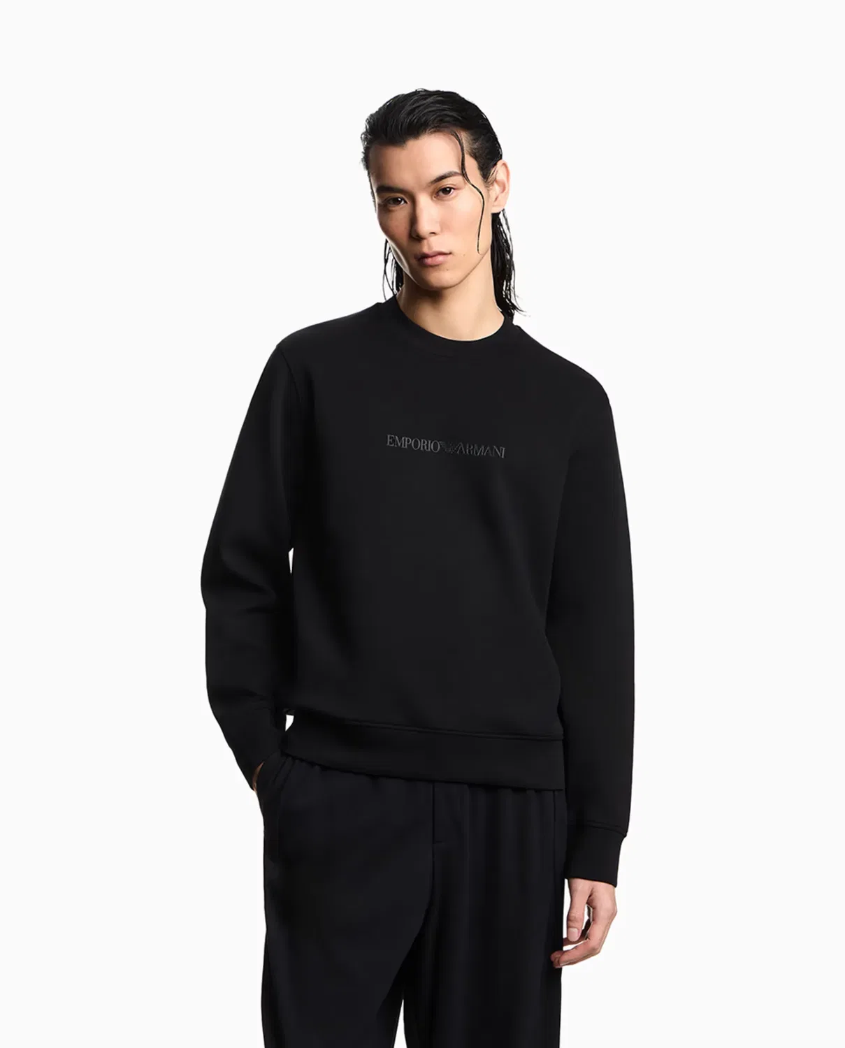 Мужская свитшот с принтом Emporio Armani, Negro