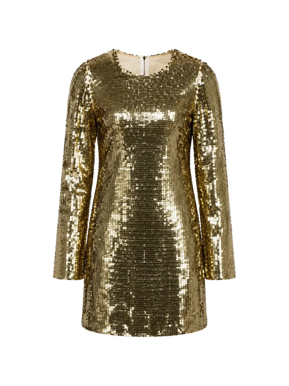 Платье мини с длинными рукавами и пайетками DOLCE & GABBANA, золотой