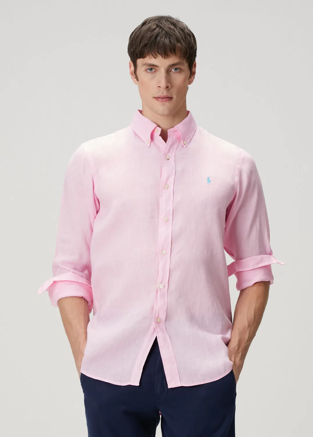 Рубашка льняная Polo Ralph Lauren, light pink