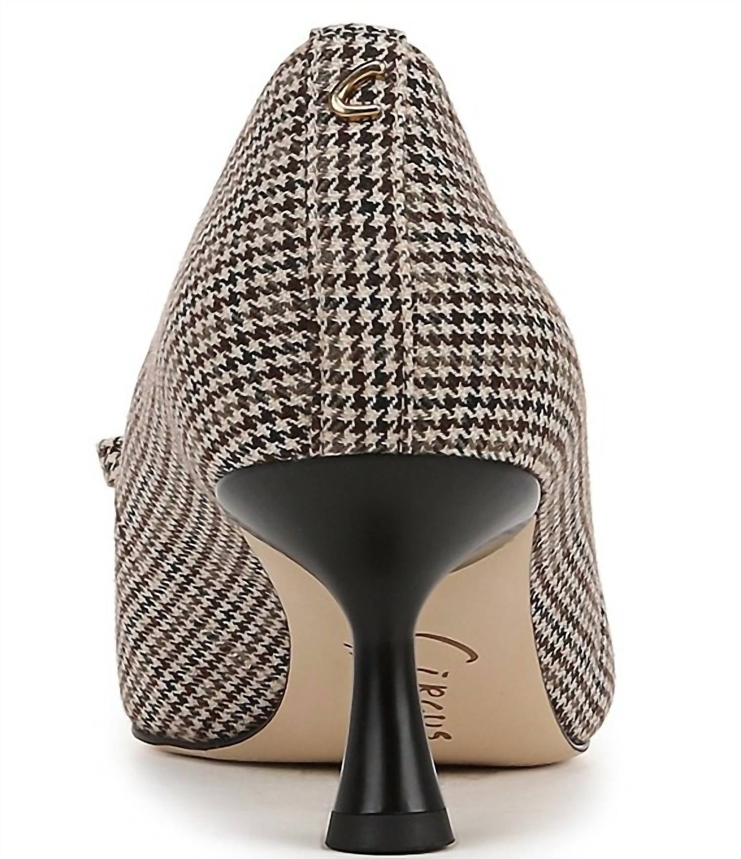 Женские туфли-лодочки Fleur Houndstooth Kitten Heel черного цвета Natural Multi Circus by Sam Edelman — фото 3