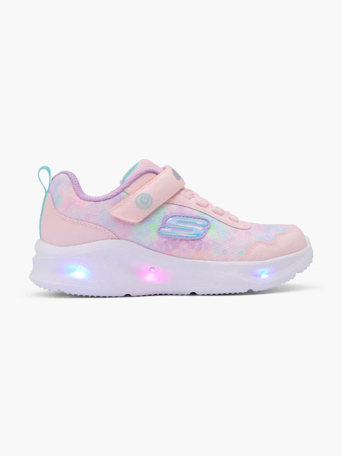 Детские кроссовки со светодиодами Skechers SOLA GLOW, цвет Rose Gold