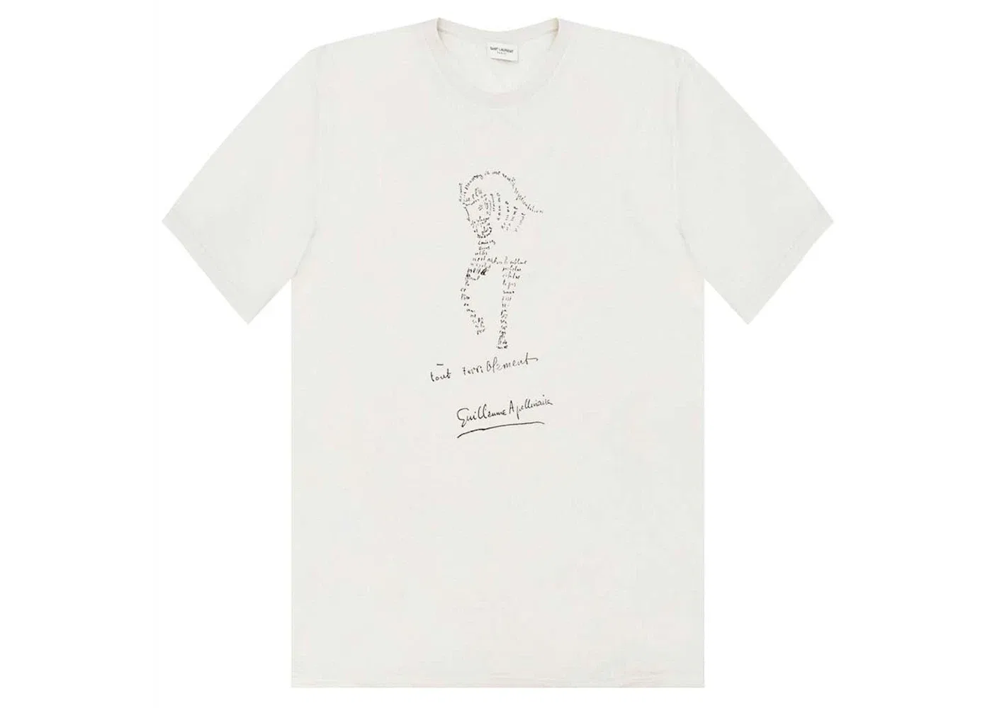 Мужская футболка с принтом Saint Laurent Tout Terriblement, Dirty Ecru
