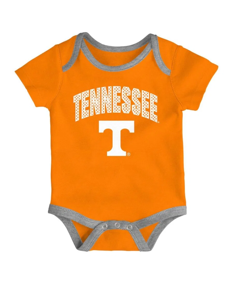 Комплект из трех боди для фанатов Tennessee Volunteers, с трехкнопочной застежкой Outerstuff, Orange, Gray — фото 2