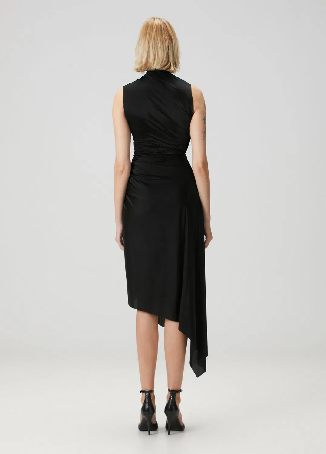 Абийе эльбисе асимметричная драпированная Balenciaga black — фото 4