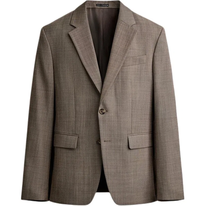Мужской деловой костюм прямого кроя Tan ZARA, Tan