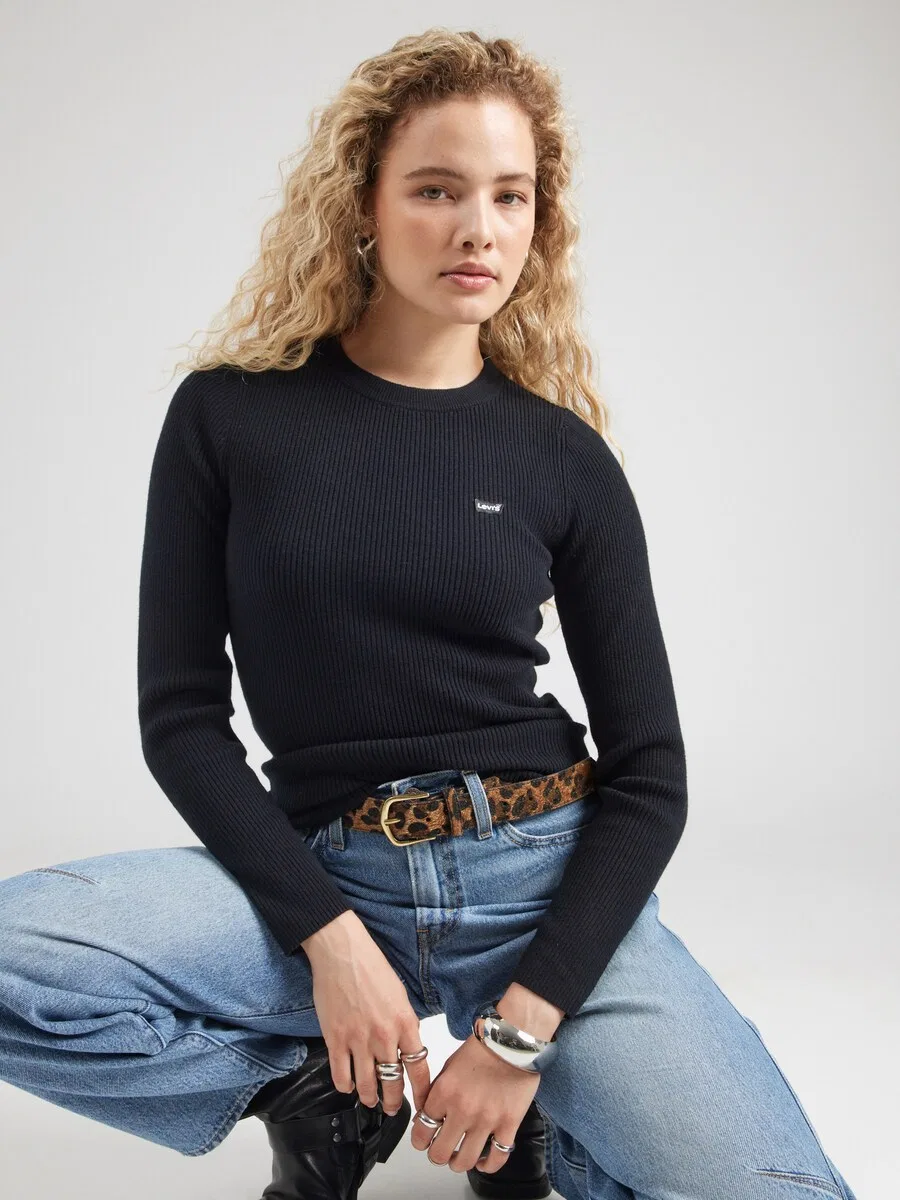 Свитер LEVI'S «Круглый вырез, ребристая ткань» в графитовом цвете — фото 3