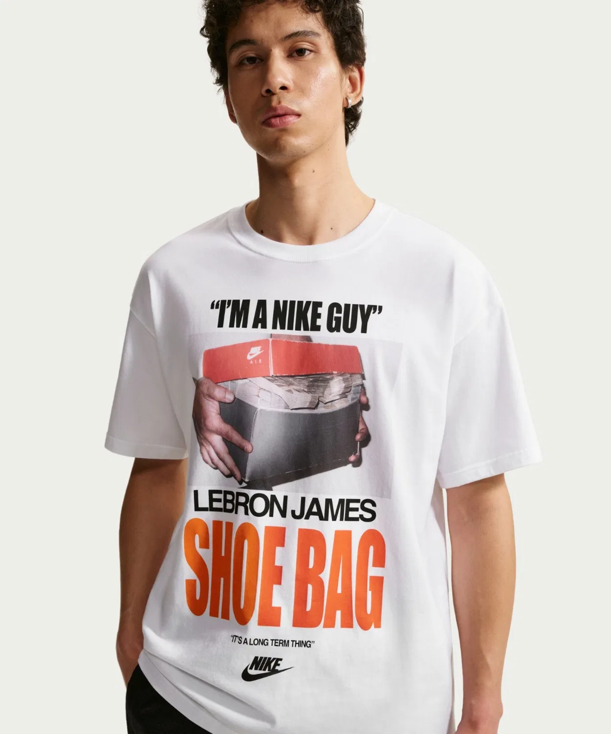 Мужская футболка с длинным рукавомNike LJ T-シャツ M90 SB, White — фото 2