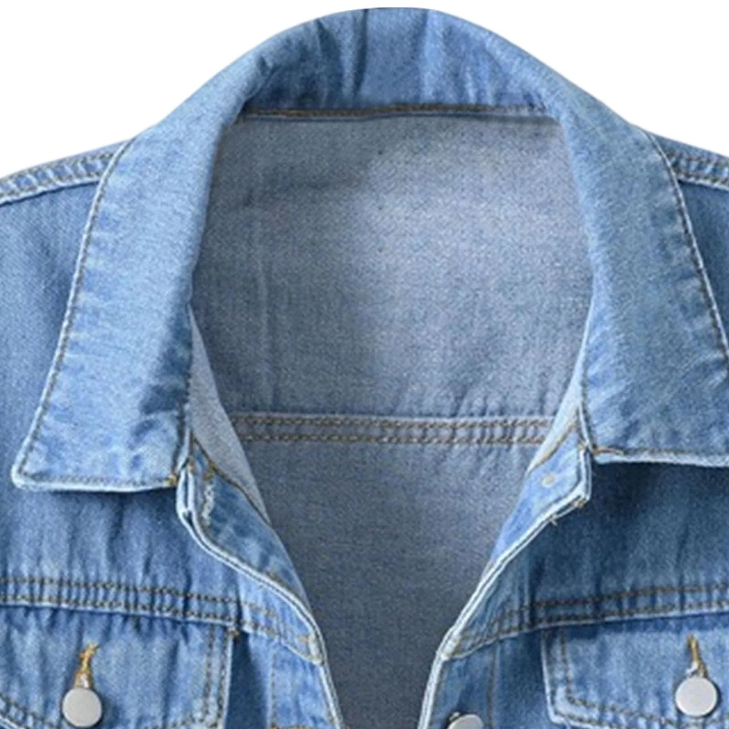 Женская джинсовая куртка свободного кроя, Denim chiaro — фото 4