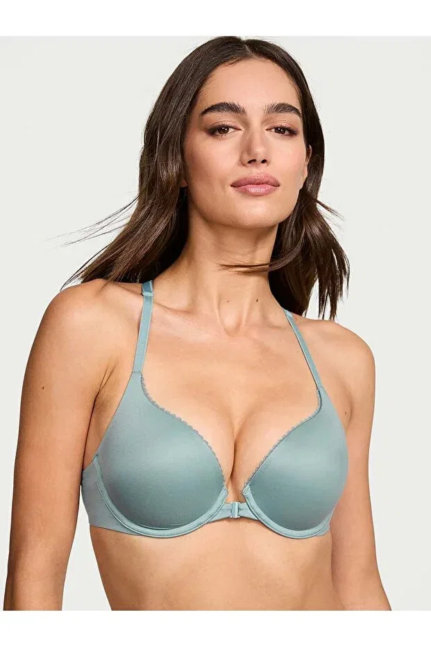 Женский бюстгальтер кружевной с бретелью-спагетти Perfect Shape Lace Racerback Gathering Bra Victoria'S Secret, Jupiter Blue