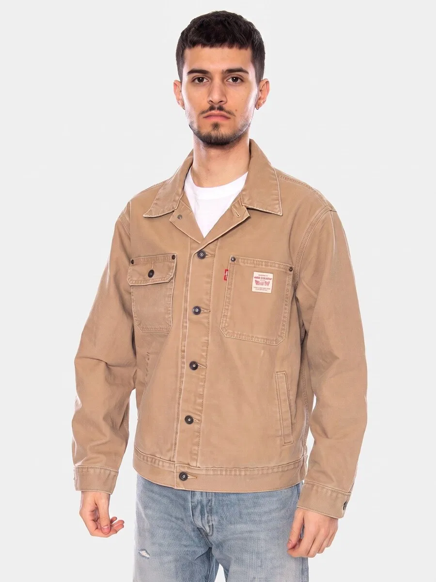 Куртка LEVI'S для межсезонья 'SUNRISE TRUCKER TIGER'S EYES' коричневого цвета — фото 2