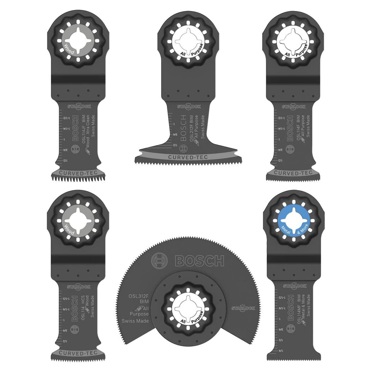 Набор осциллирующих насадок Bosch Starlock OSL005C, 5 шт