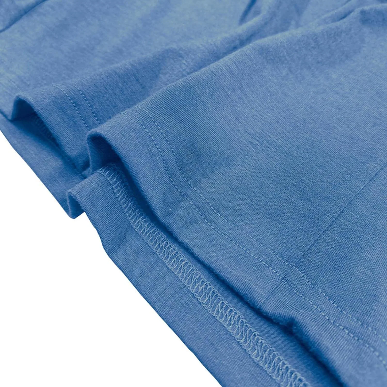Мужская свободная рубашка-поло с длинным рукавом Long Sleeve Shirts for Men, Light Blue — фото 4