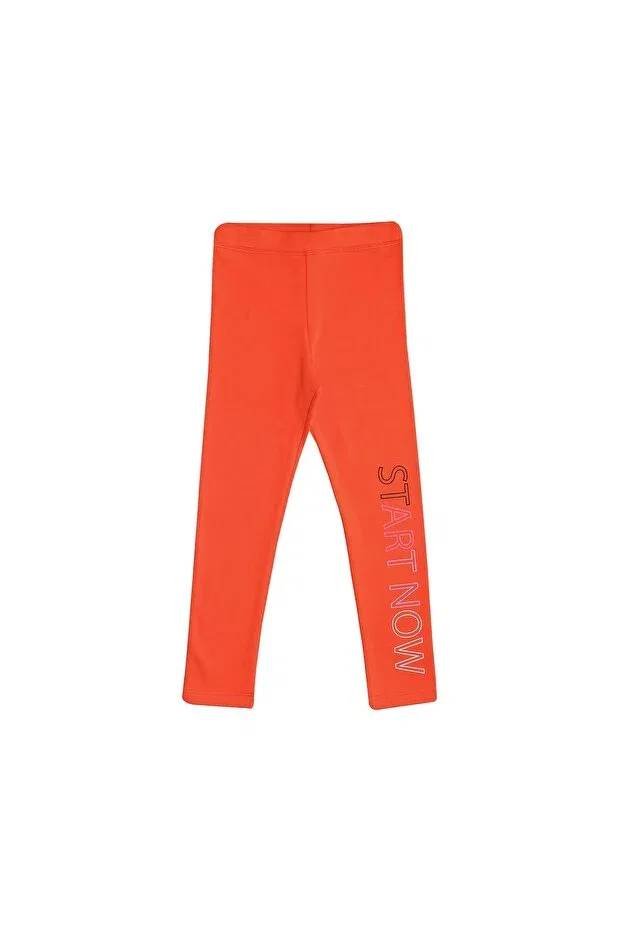 Детские леггинсы для девочек с принтом Orange start now printed Lovetti, Orange