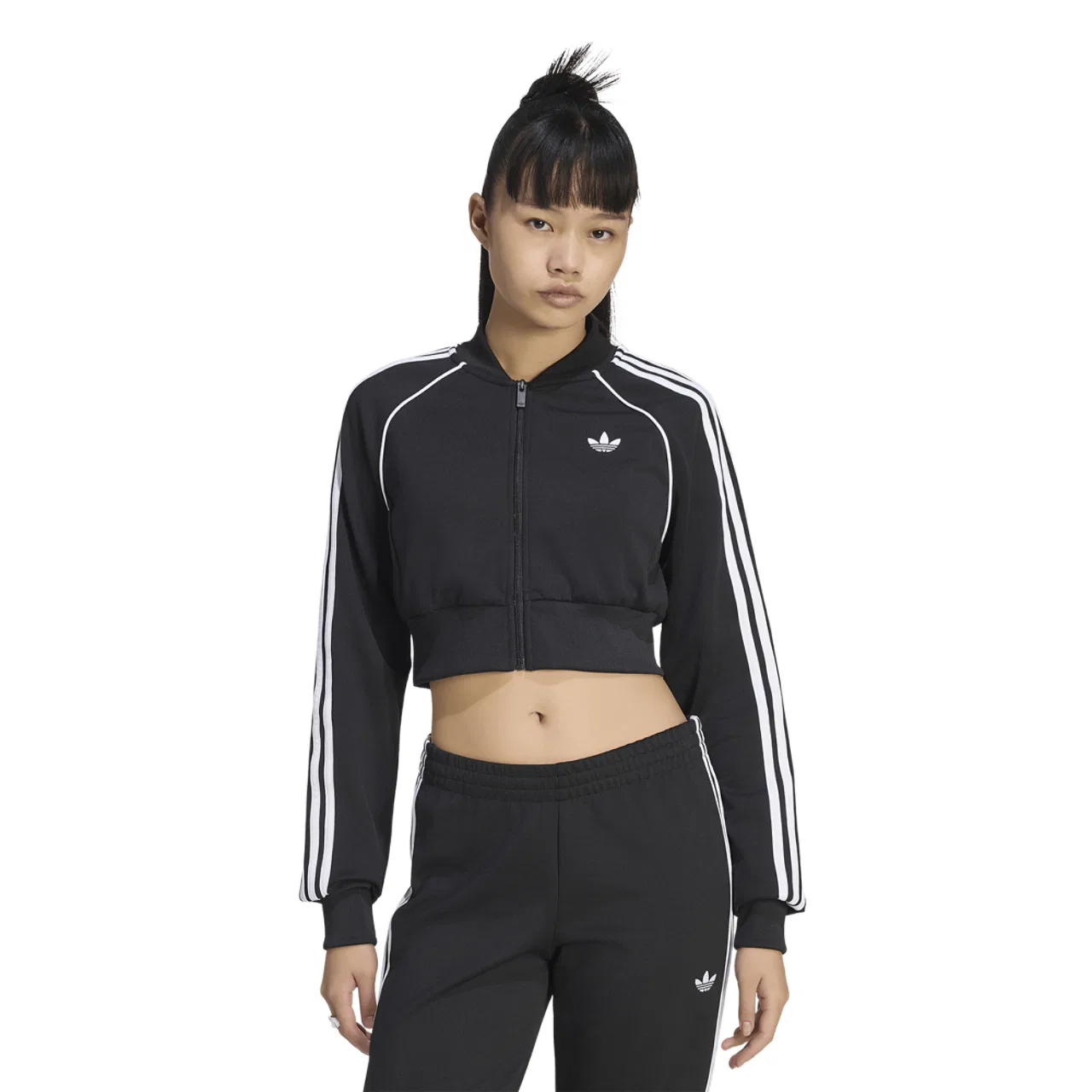 Женская куртка Superstar Cropped Track Top Adidas, черный/белый