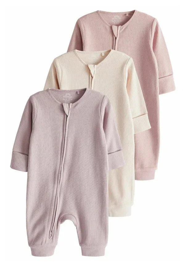 Пижама хлопковая Two way zip footless 3 pack-regular fit Next, Pink, розовый