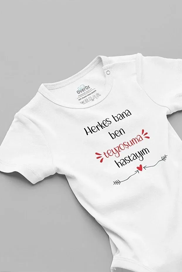 Детское боди для девочек с принтом 100% cotton everyone is my auntie printed snap-on baby bodysuit badi auntie written bodysuit 5683 Overoz, White