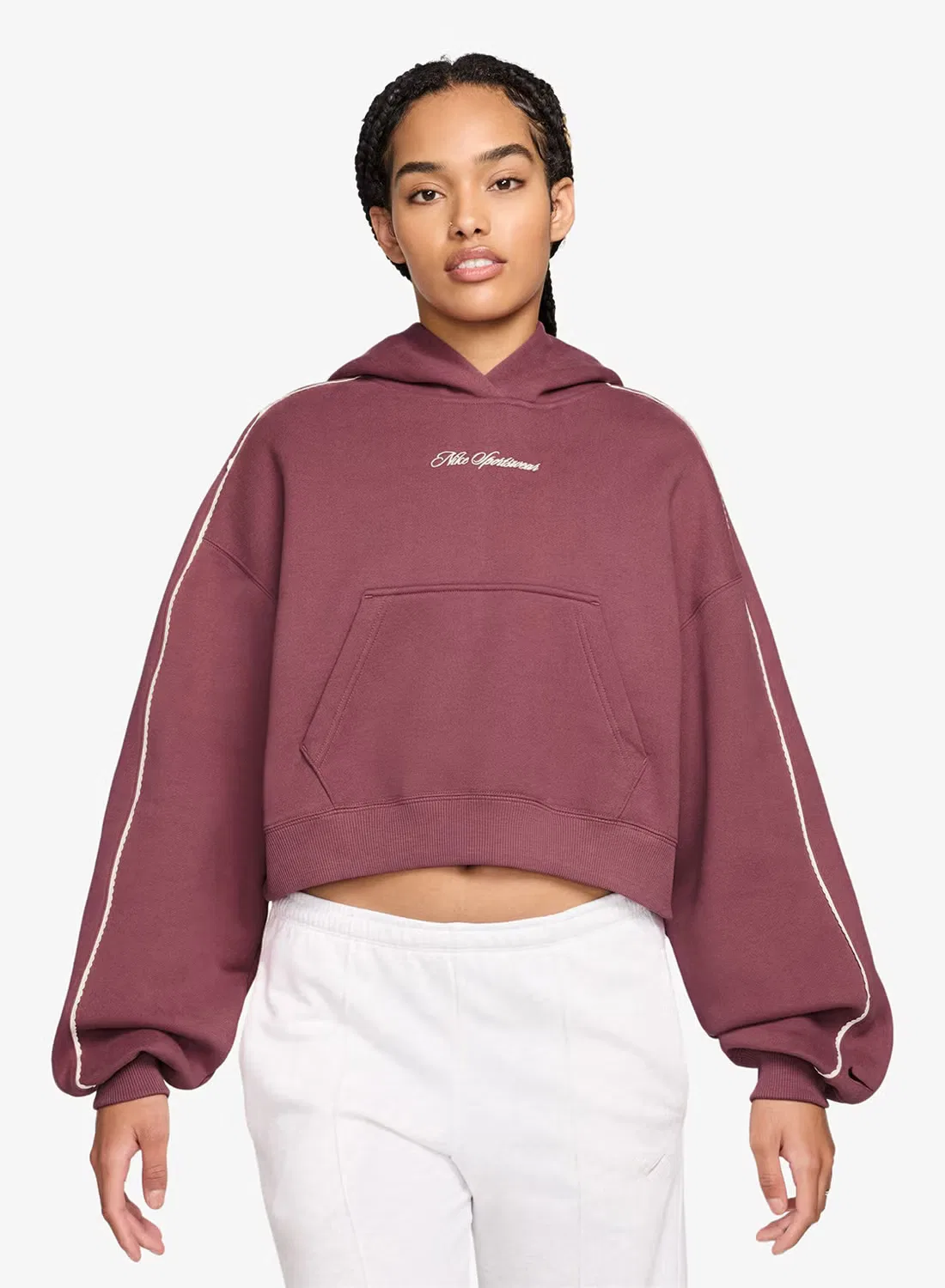 Худи с капюшоном укороченное Studio fleece Nike, розовый