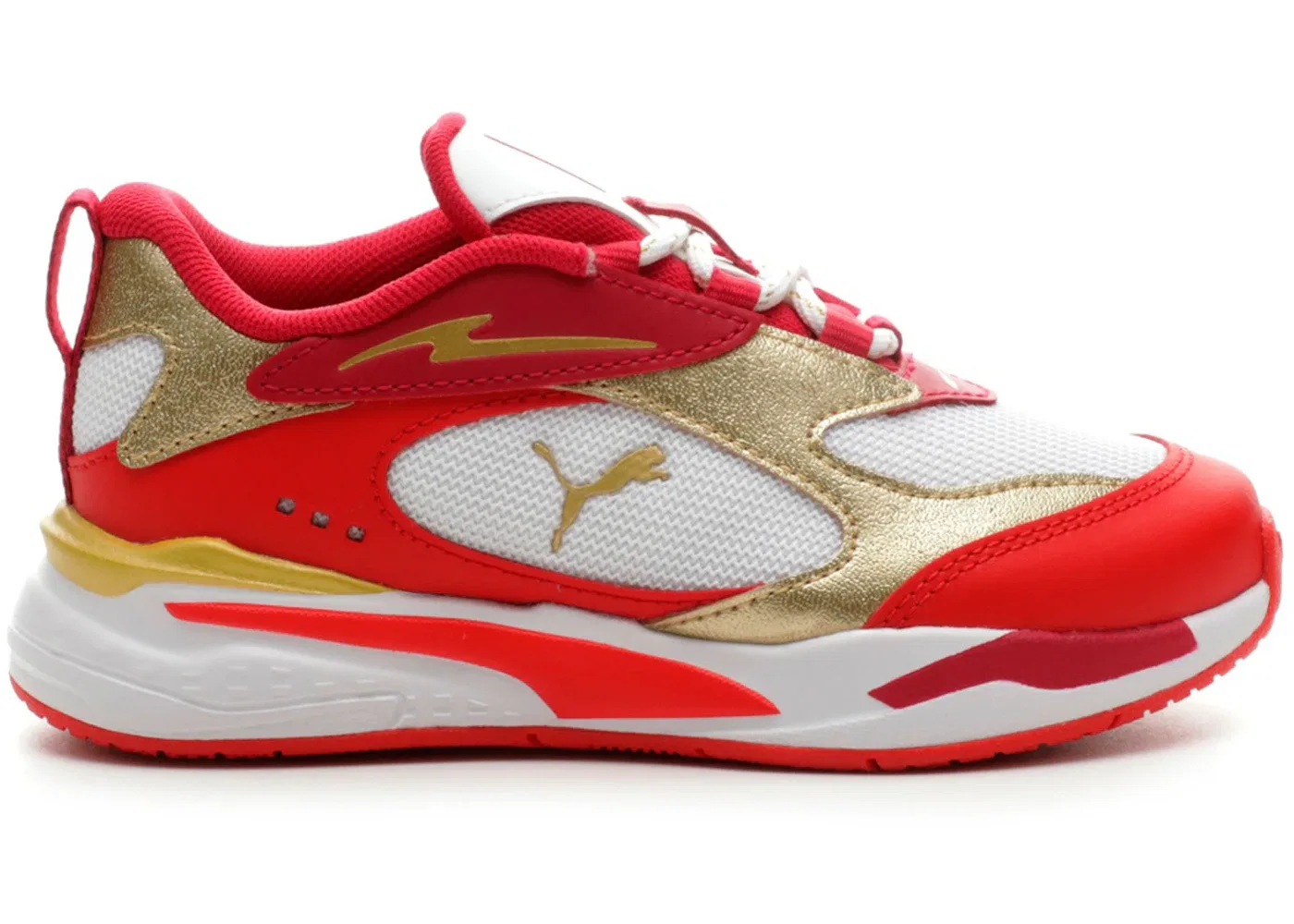 Детские кроссовки Lifestyle с блестками Puma RS-Fast Glitz (PS) Puma, White/High Risk Red/Team Gold