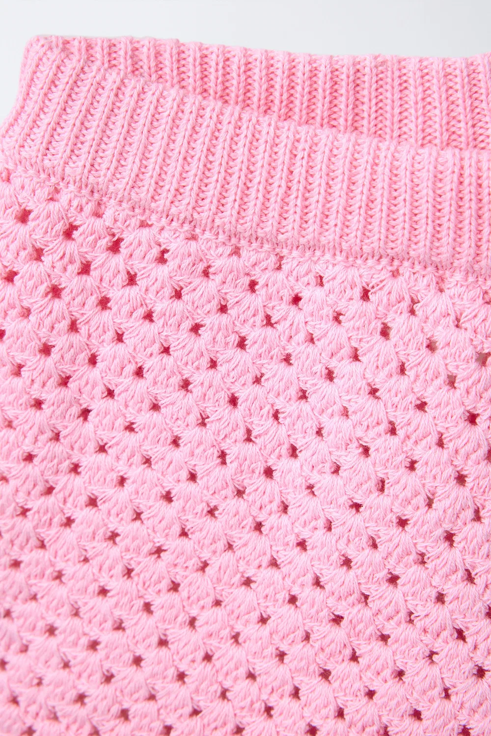 Вязаные крючком шорты-бермуды с рисунком рыбы ZARA, Pink — фото 3