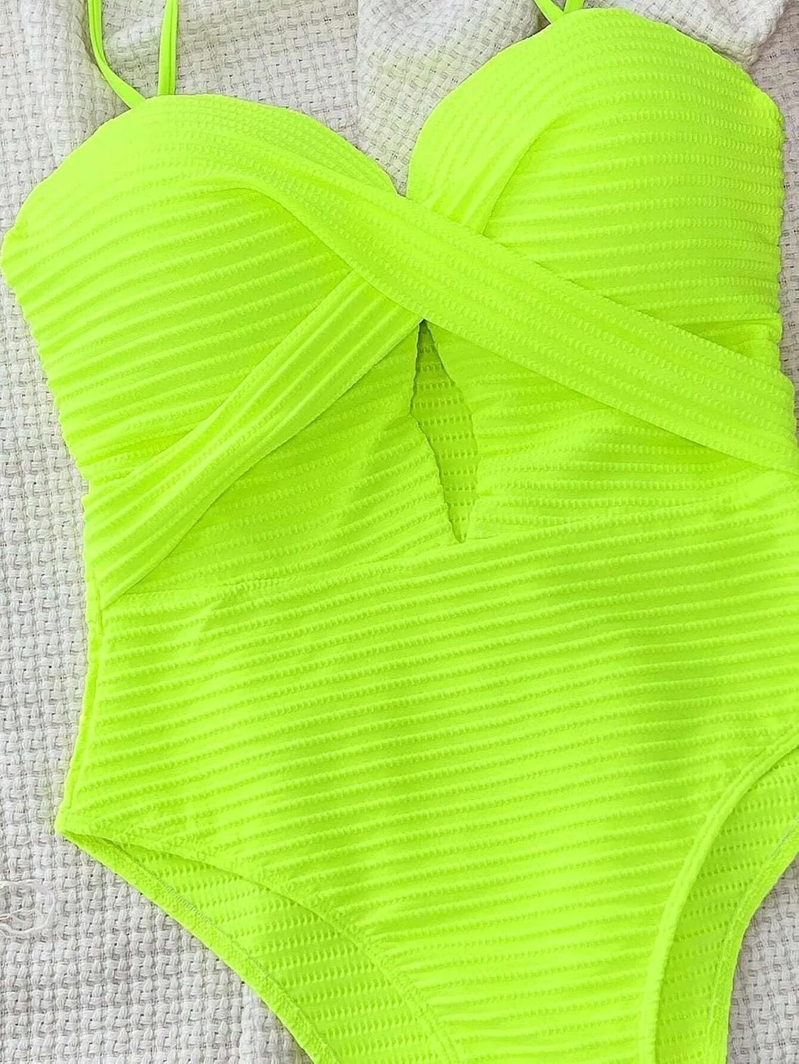 Женский монокини с открытой спиной и вырезами Push Up, Yellow — фото 4