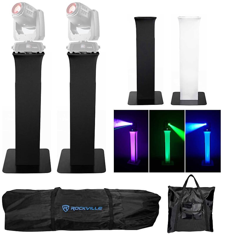 

2 стойки Totem + черные + белые сетки для 2 фонарей Chauvet Intimidator Hybrid 140SR Rockville (2) RTP32B Hybrid 140SR