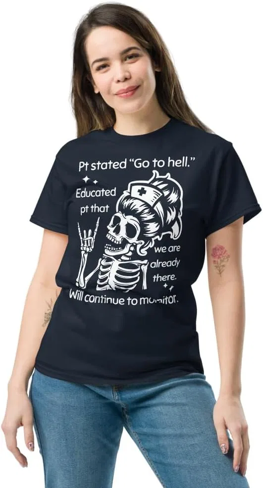 Мужская футболка с принтом Pt Stated Go to Hell Educated Pt That We are Already, тёмно-синий