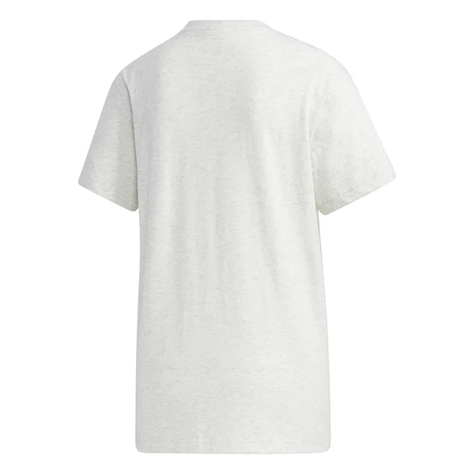 Женская хлопковая футболка Adidas Essentials Linear Loose Tee, Weiss Blau Hellgrau — фото 4