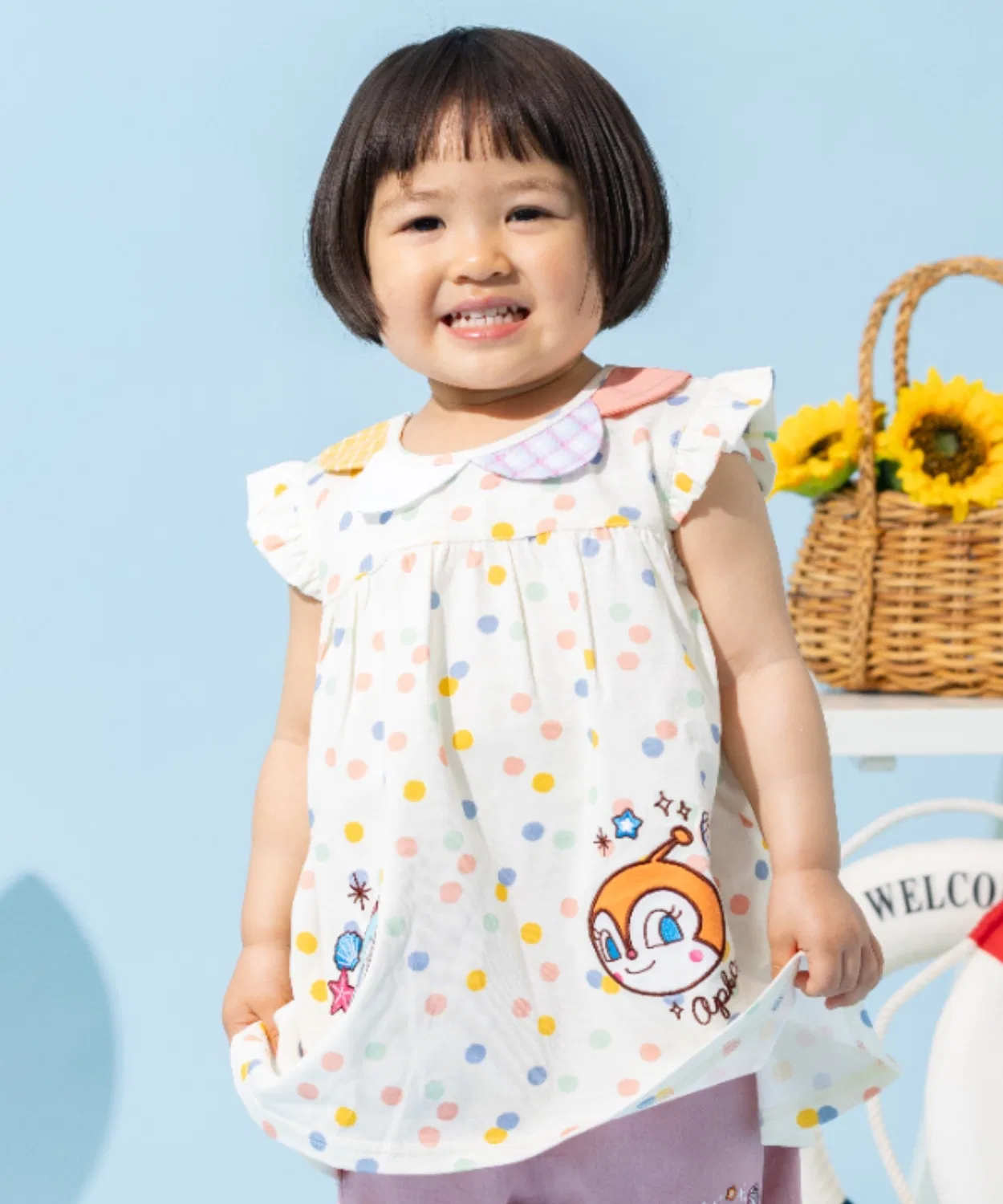 Детская туника с аппликацией Детское ANPANMAN KIDS COLLECTION, Off White