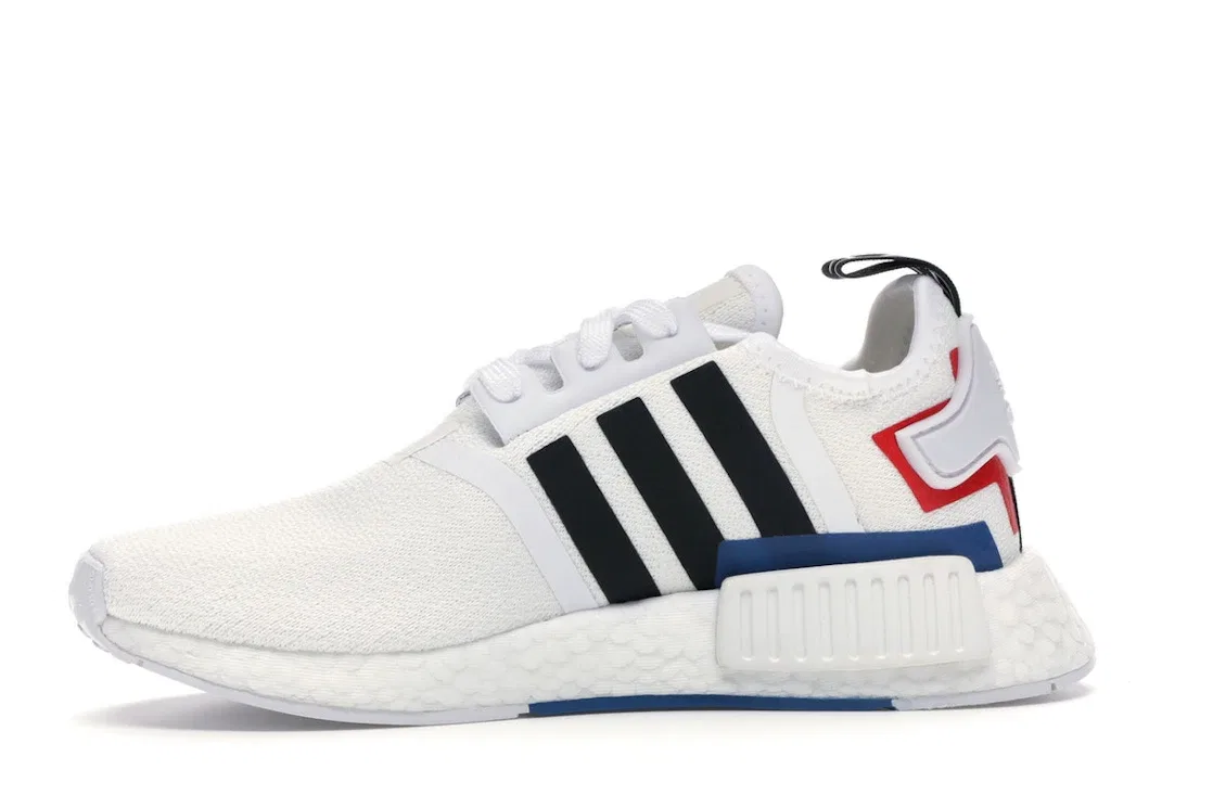 Детские кроссовки Lifestyle с принтом Adidas NMD R1, Cloud White/Core Black/Lush Blue — фото 3