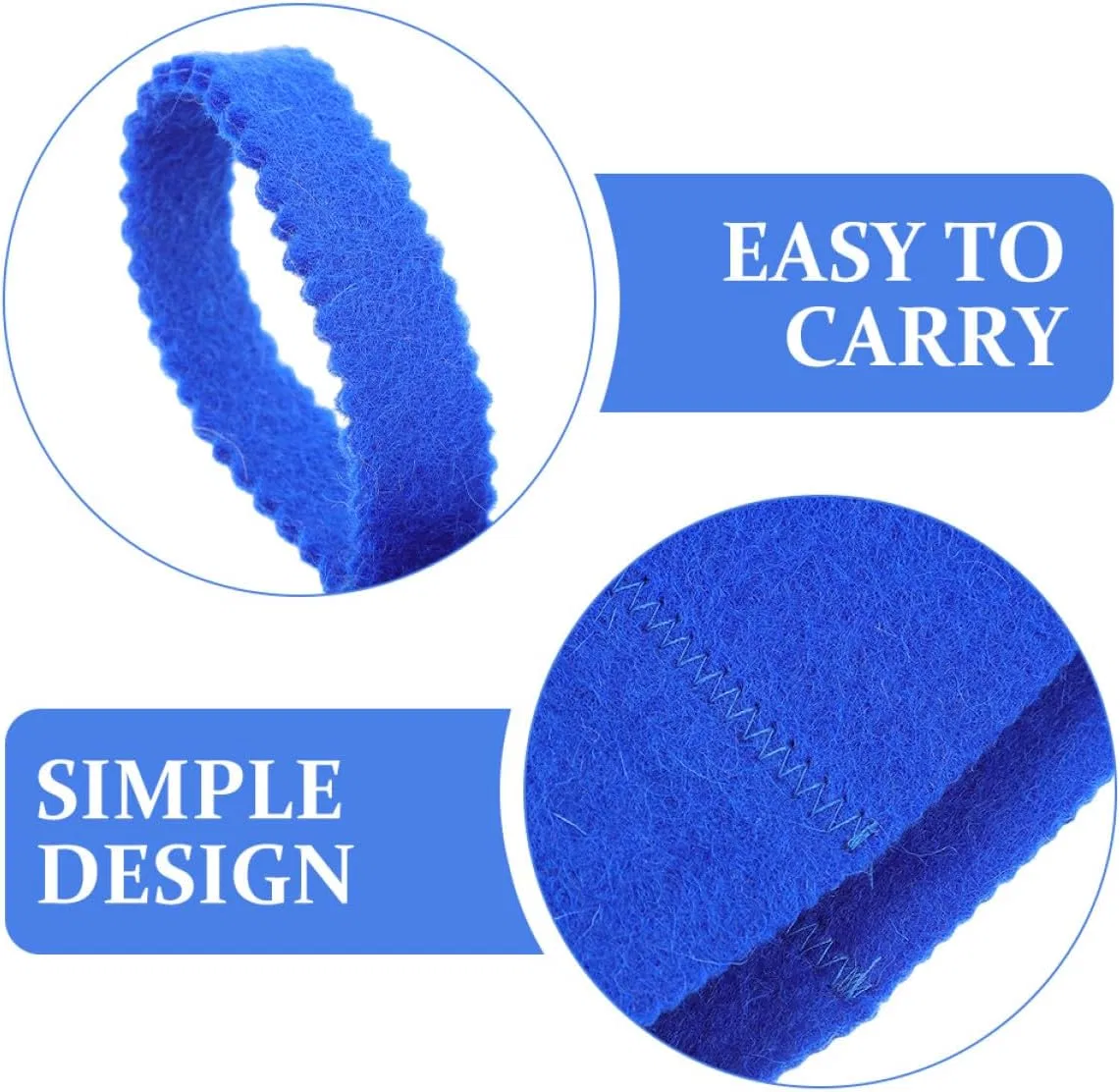 Шапочка для душа из шерсти, SOLUSTRE, 2 шт, 35x23x1 см, Blau — фото 3