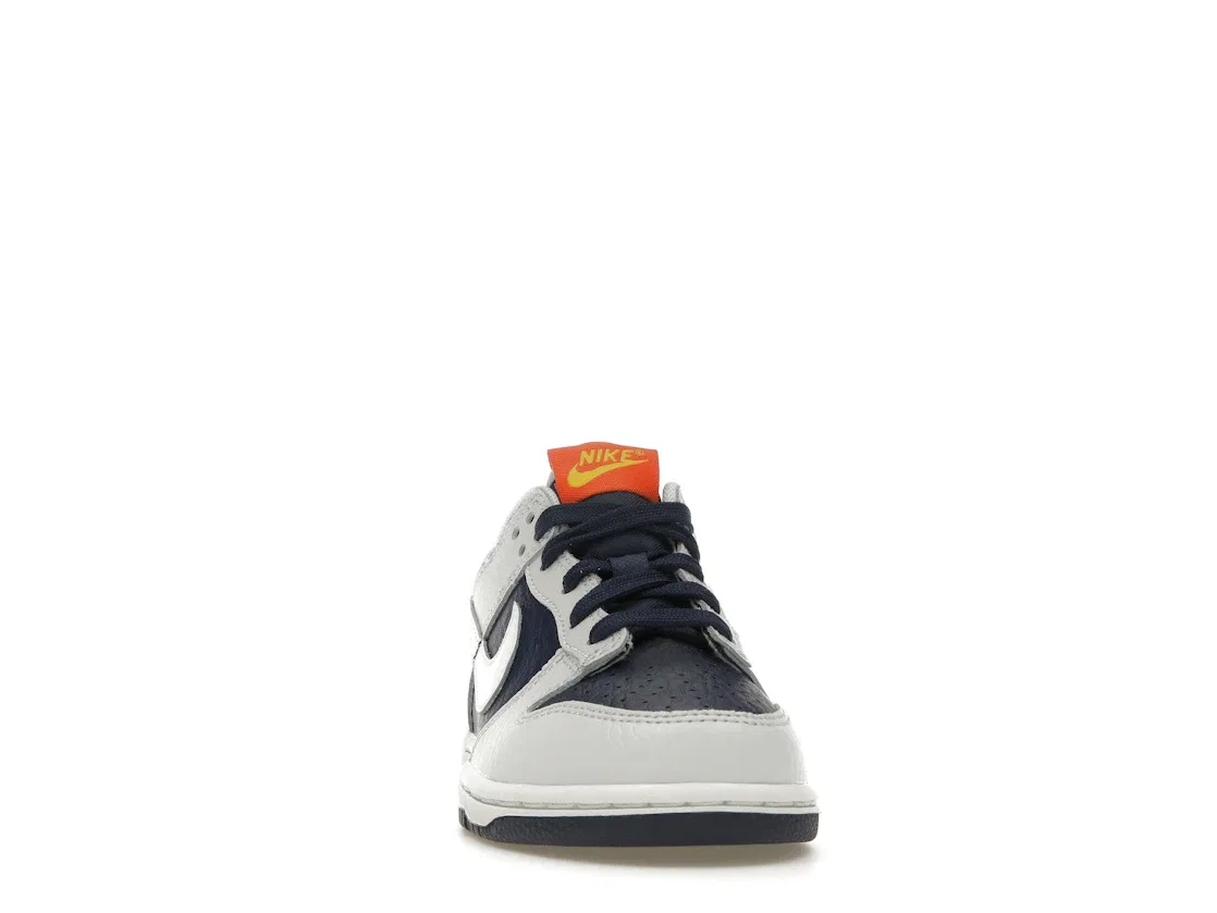 Детские кроссовки без шнурков Nike Dunk Low Nike, Photon Dust/Midnight Navy/Blue Tint/White — фото 2
