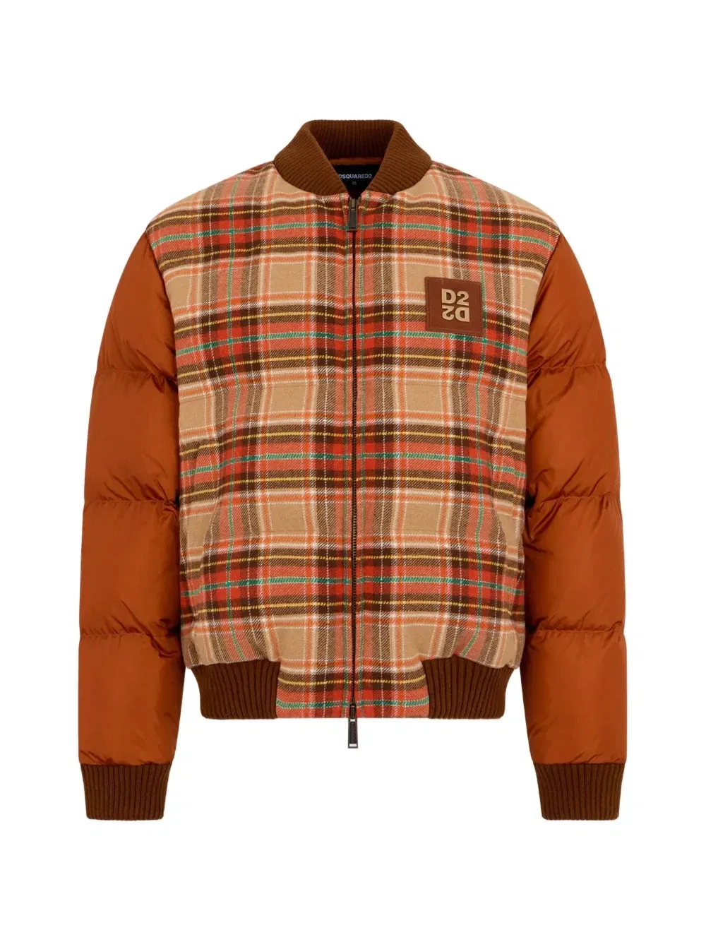 Пуховик D2 в клетку DSQUARED2, бежевый