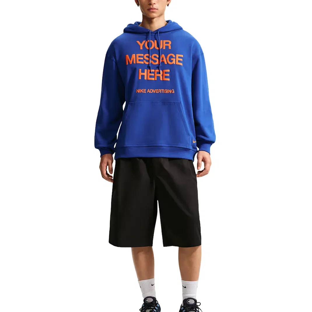 Мужское худи Sportswear Fleece Hoodie 'Old Royal Safety Orange' Nike, Old Royal/Safety Orange — фото 3