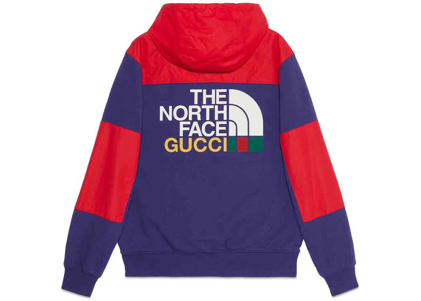 Мужская куртка с принтом Gucci x The North Face Zip Jacket, Blue/Red — фото 2