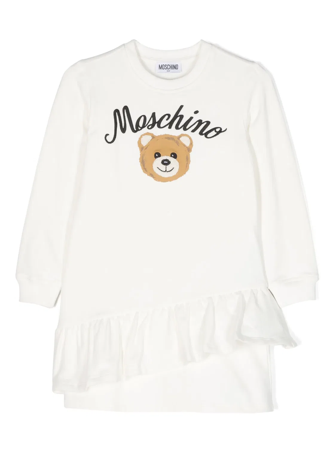 Платье с рюшами "Teddy Bear" Moschino, белый