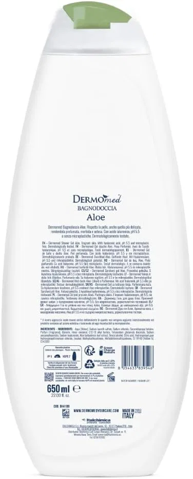 Гель для душа Dermomed Purifying Aloe, 8x650 мл, Beni Culinari