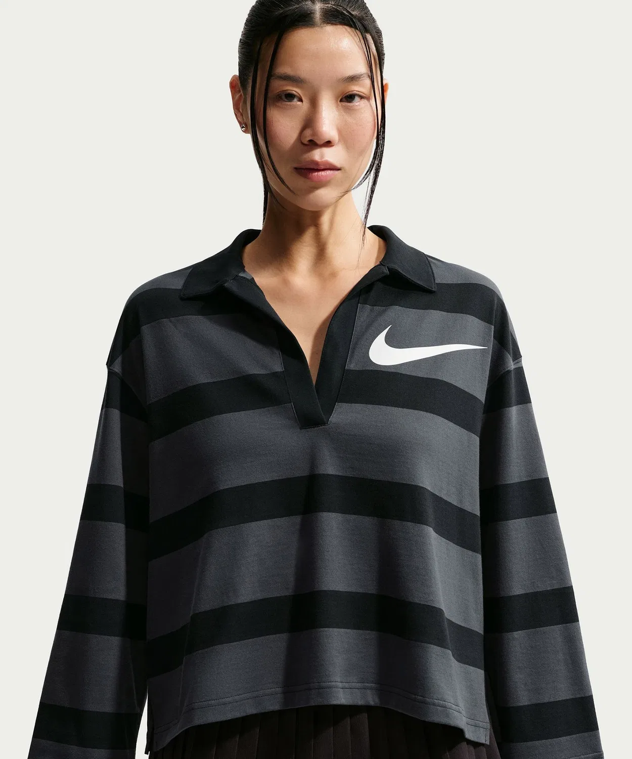 Женский топ Nike Sportswear Prep длинный рукав бежевый — фото 2