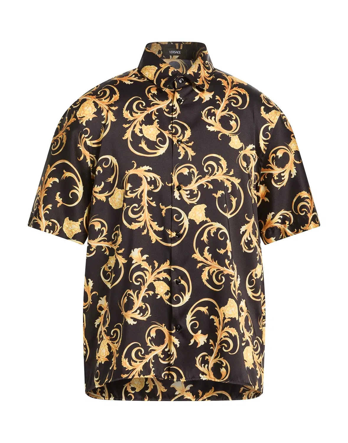 Мужская рубашка свободного кроя с коротким рукавом Versace, черный