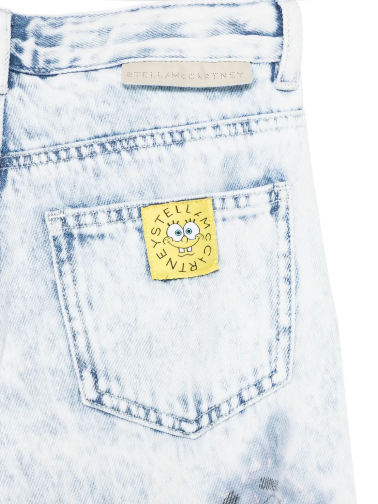 Джинсы Stella McCartney Kids с принтом Spongebob, синий — фото 3