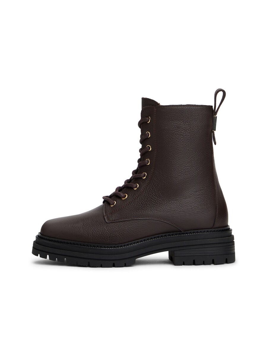 Ботильоны на шнуровке TOMMY HILFIGER, Dark brown