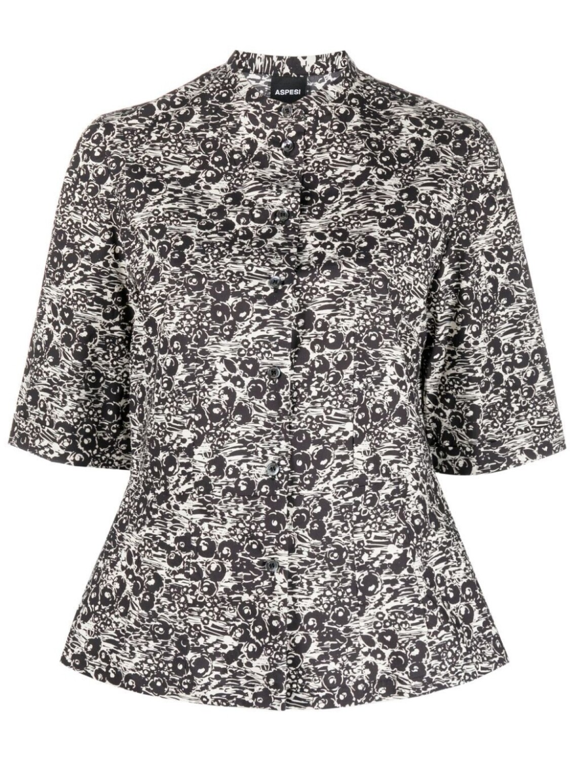 

ASPESI all-over print half sleeve shirt, черный