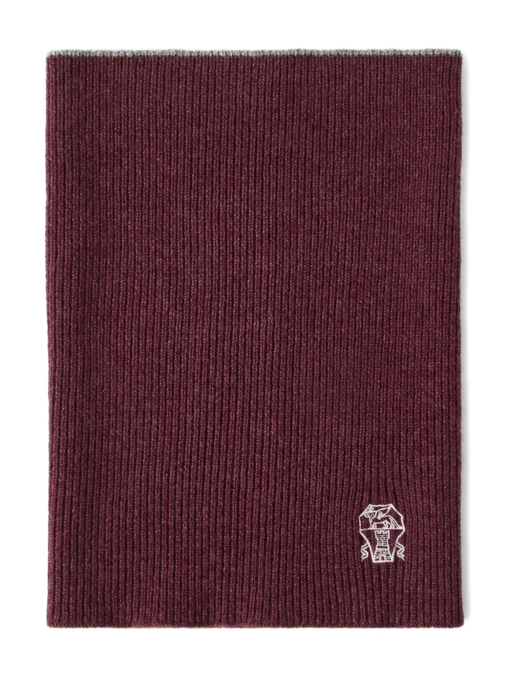 

Манишка в рубчик с вышитым логотипом Brunello Cucinelli, красный