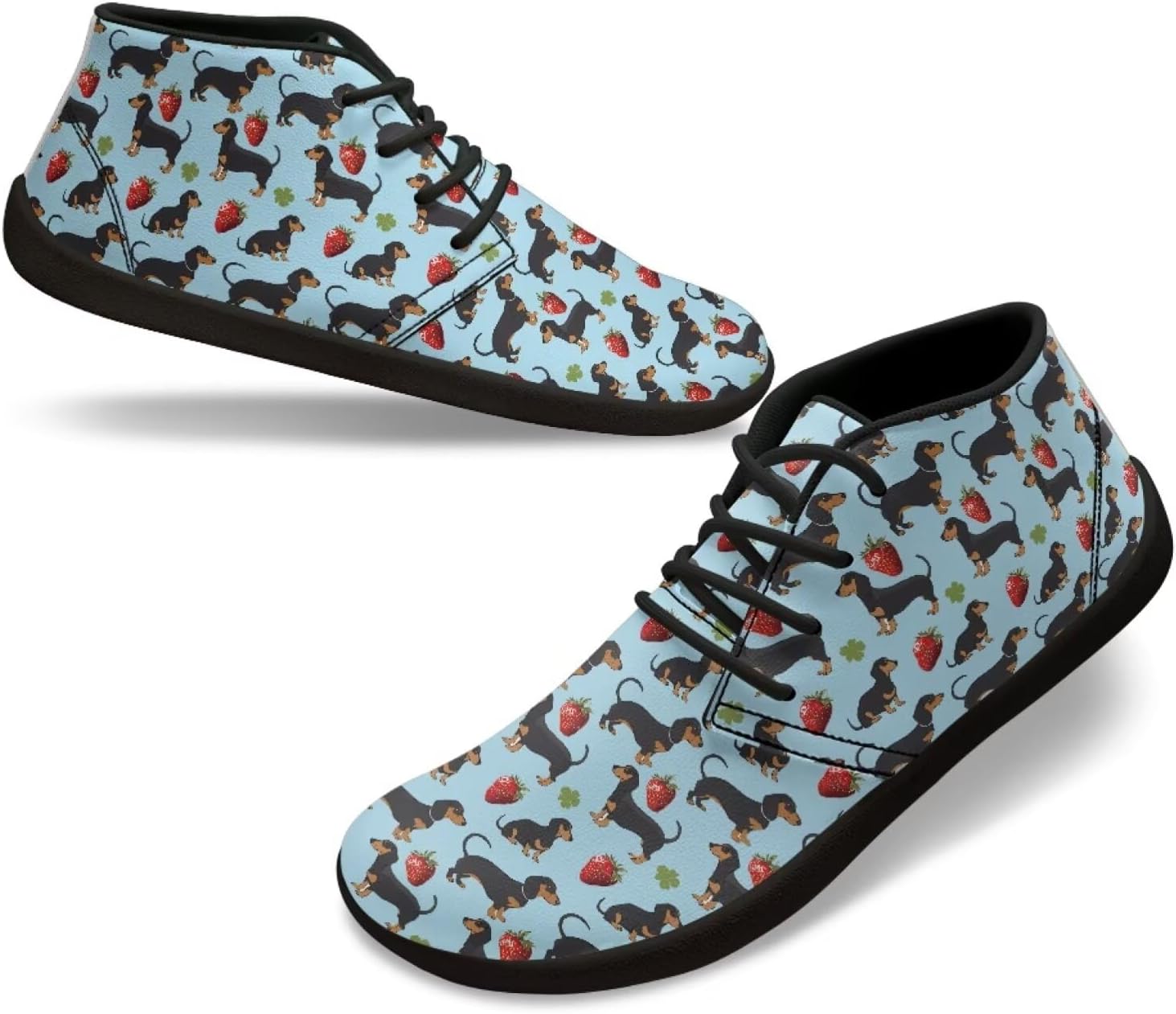 

Мужские кроссовки с широкой носковой частью, босоногое нулевое перепад, удобная обувь, модные водонепроницаемые легкие кроссовки для бега и походов Xixirimido, Dachshund Strawberry