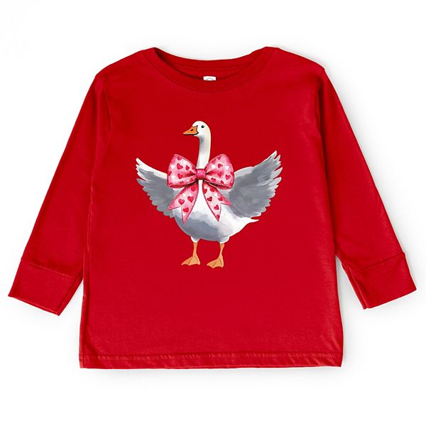 

Футболка с длинным рукавом Valentine goose coquette для малышей The Juniper Shop, Red