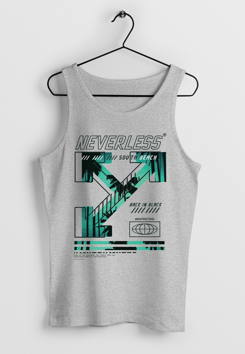 

Топ TEXT AUFDRUCK SOUTH BEACH TECHWEAR FASHION Neverless, серый